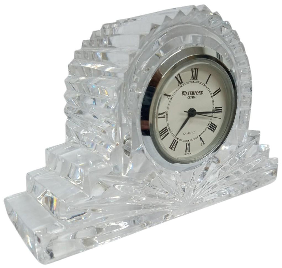 Waterford Clear Crystal Miniature Mantel Clock Retro Collectible Unique