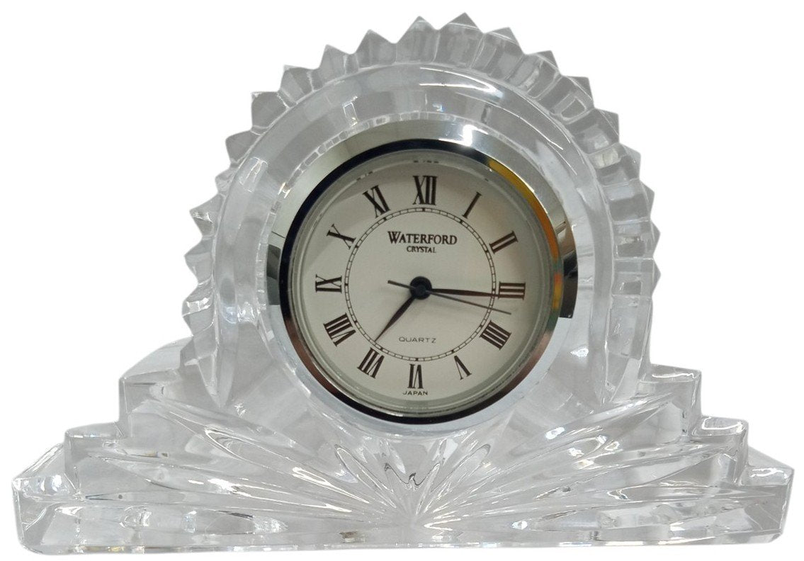 Waterford Clear Crystal Miniature Mantel Clock Retro Collectible Unique