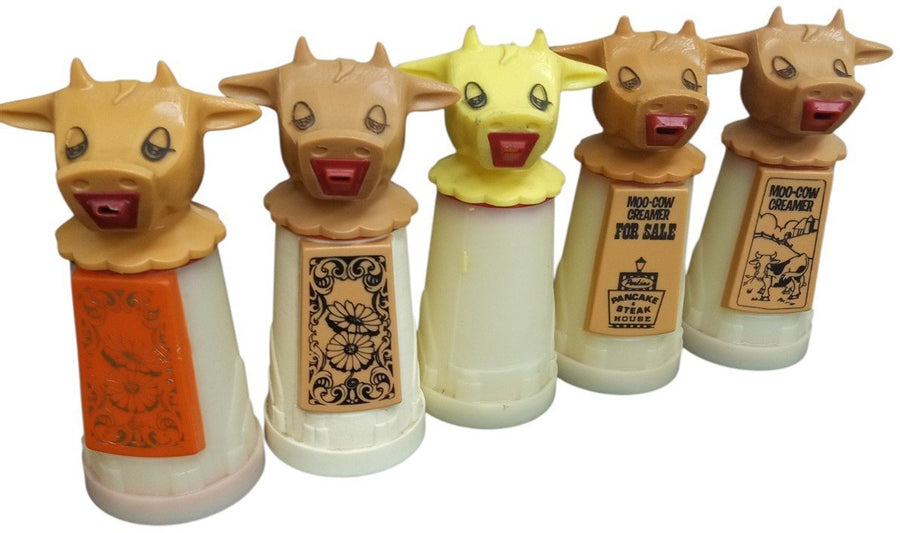 Whirley Industries Moo Cow Creamers Set Of 5 Vintage Collectible Nostalgic