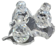 Swarovski Crystal Baby Penguins W/Original Box & Ice Slab Base Cute Collectible
