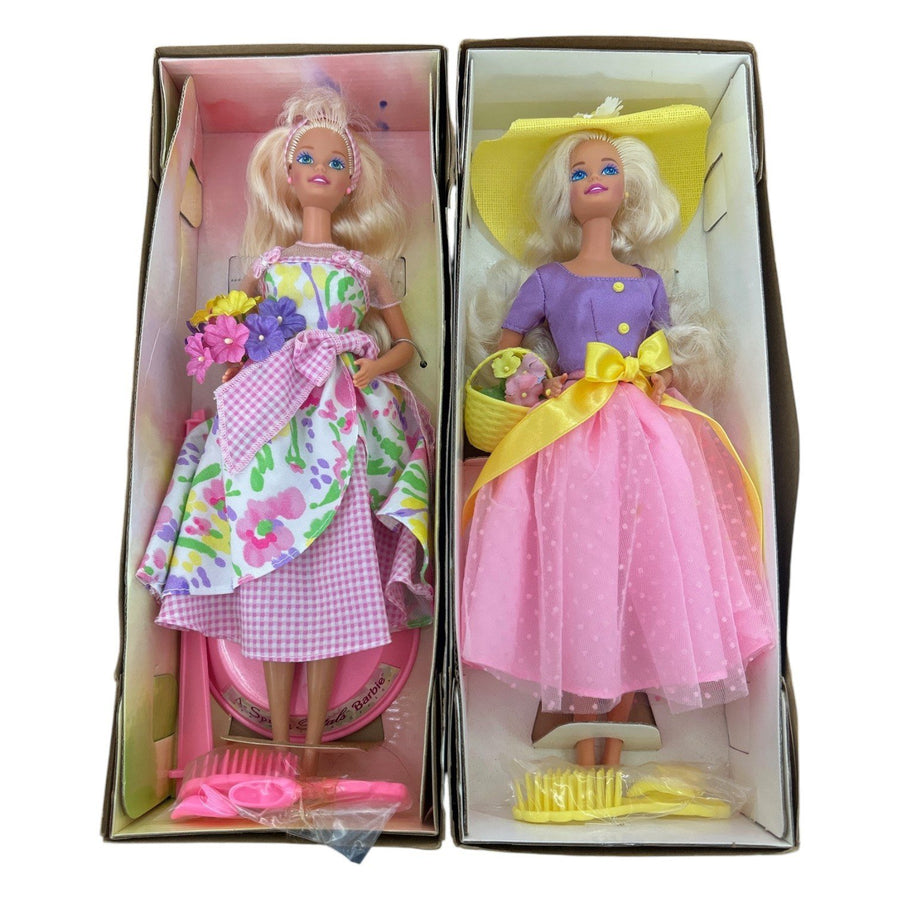 Avon Exclusive Vintage Set of Two Spring Blossom and Spring Petals Barbies