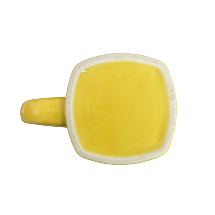 Fiesta - Sunflower Yellow Square Mug Homer Laughlin HLC Retired Ceramic Coffee Cup