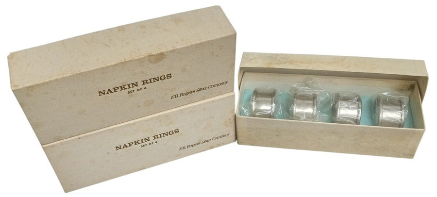 FB Rogers Silver Co Napkin Rings Set Of 12 Vintage Collectible Kitchen Tableware