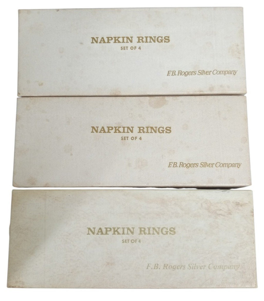 FB Rogers Silver Co Napkin Rings Set Of 12 Vintage Collectible Kitchen Tableware