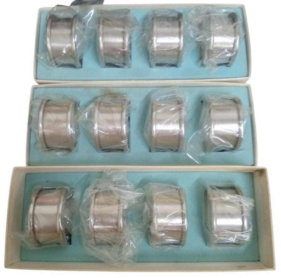 FB Rogers Silver Co Napkin Rings Set Of 12 Vintage Collectible Kitchen Tableware