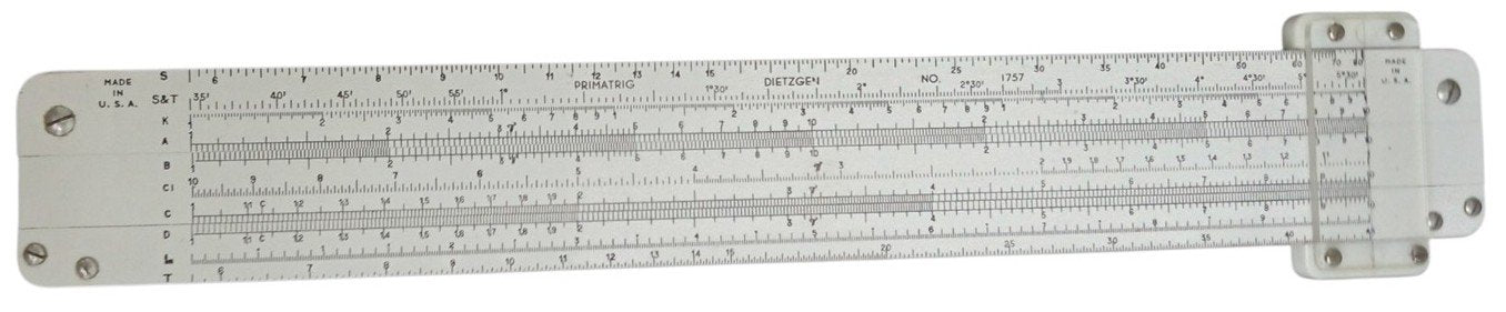 Dietzgen Slide Rule W/Case Vintage Collectible Mathematic Engineering Tool 1960s