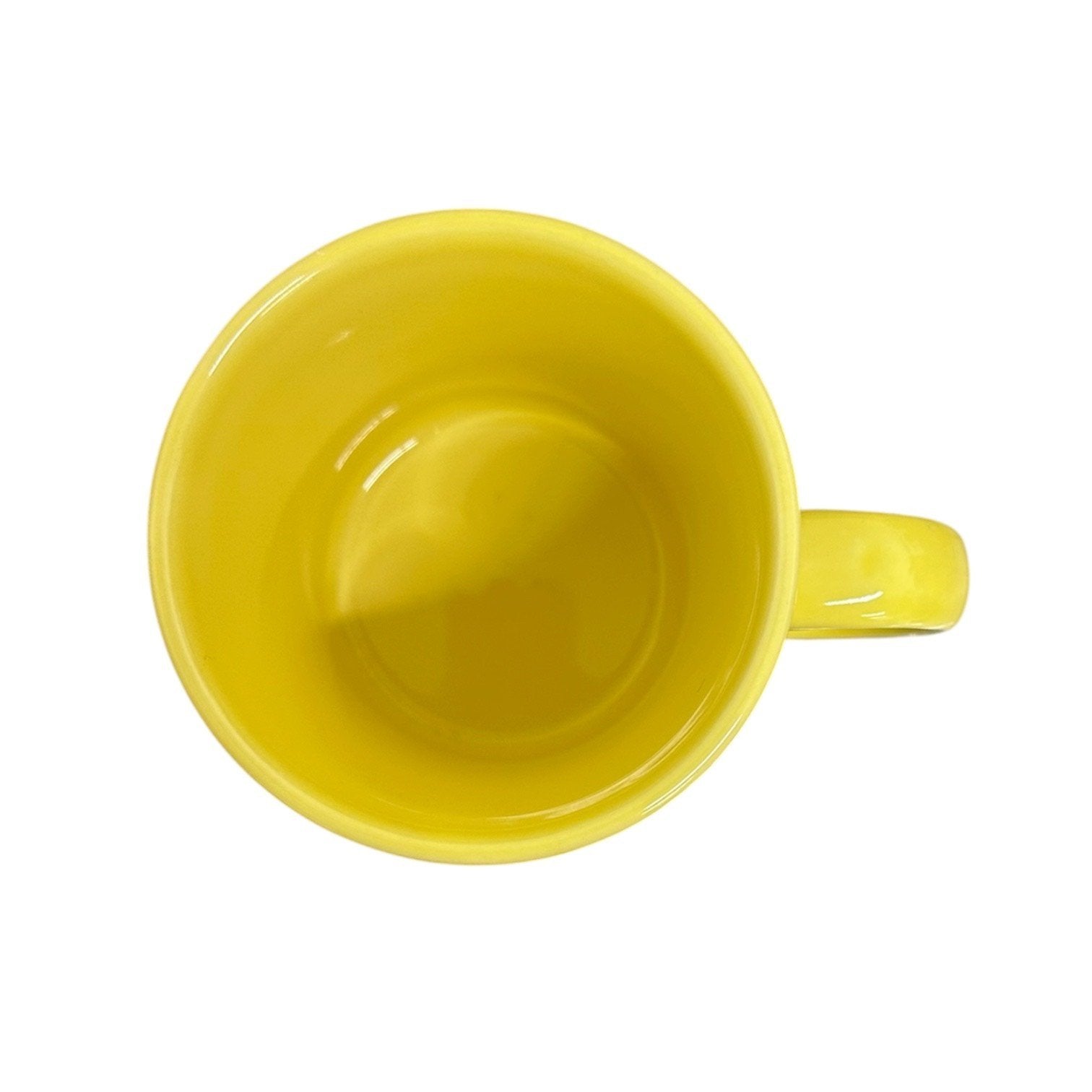 Fiesta - Sunflower Yellow 'Whoo' Owl Java Handle Mug Homer Laughlin HLC Retired Ceramic Coffee Cup