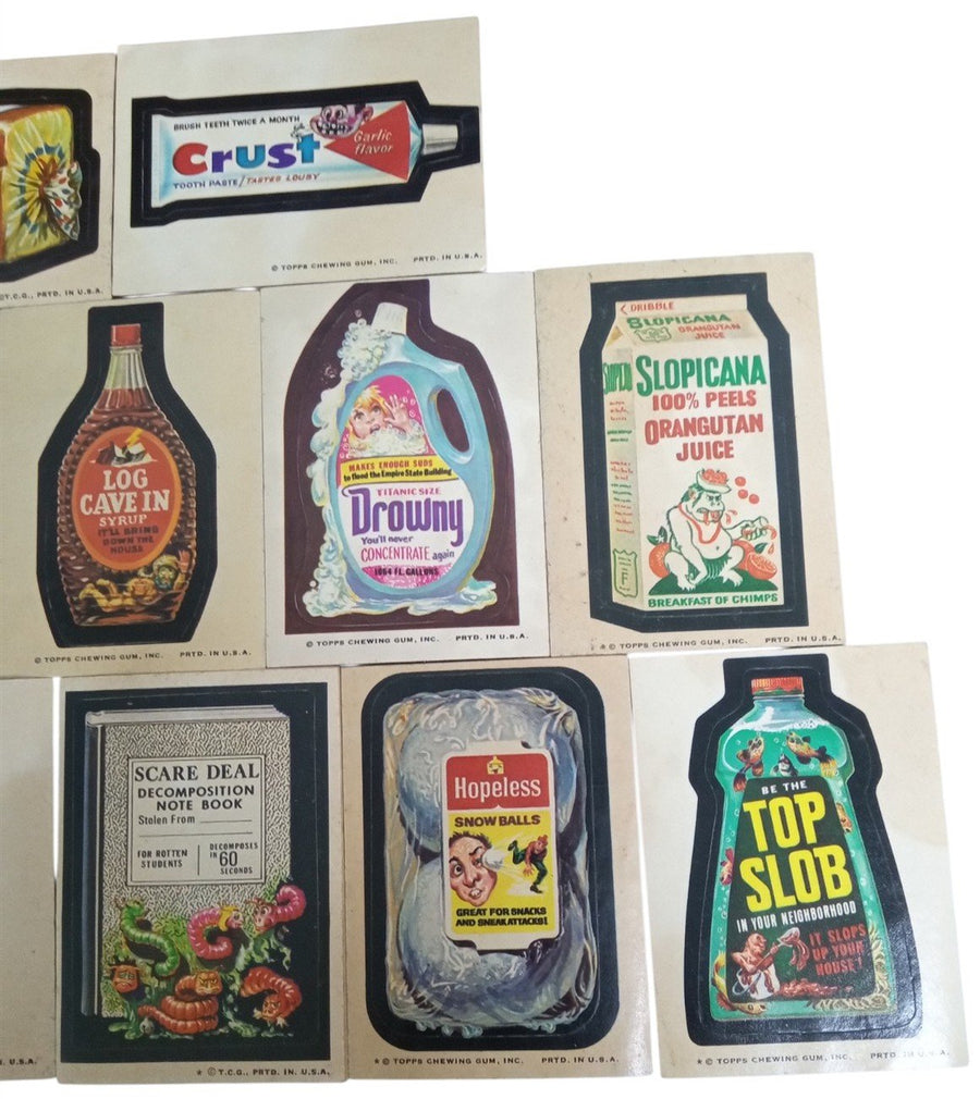 Topps Wacky Packages Stickers Likely 1970s Set Of 16 Retro Collectible Nostalgic