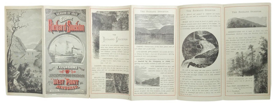 Steamer Richard Stockton Daily Excursions Brochure 1883 Hudson River Antique