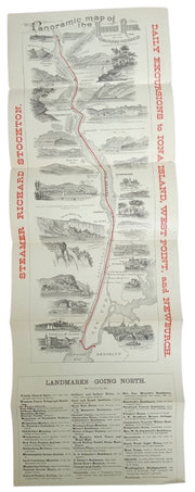 Steamer Richard Stockton Daily Excursions Brochure 1883 Hudson River Antique
