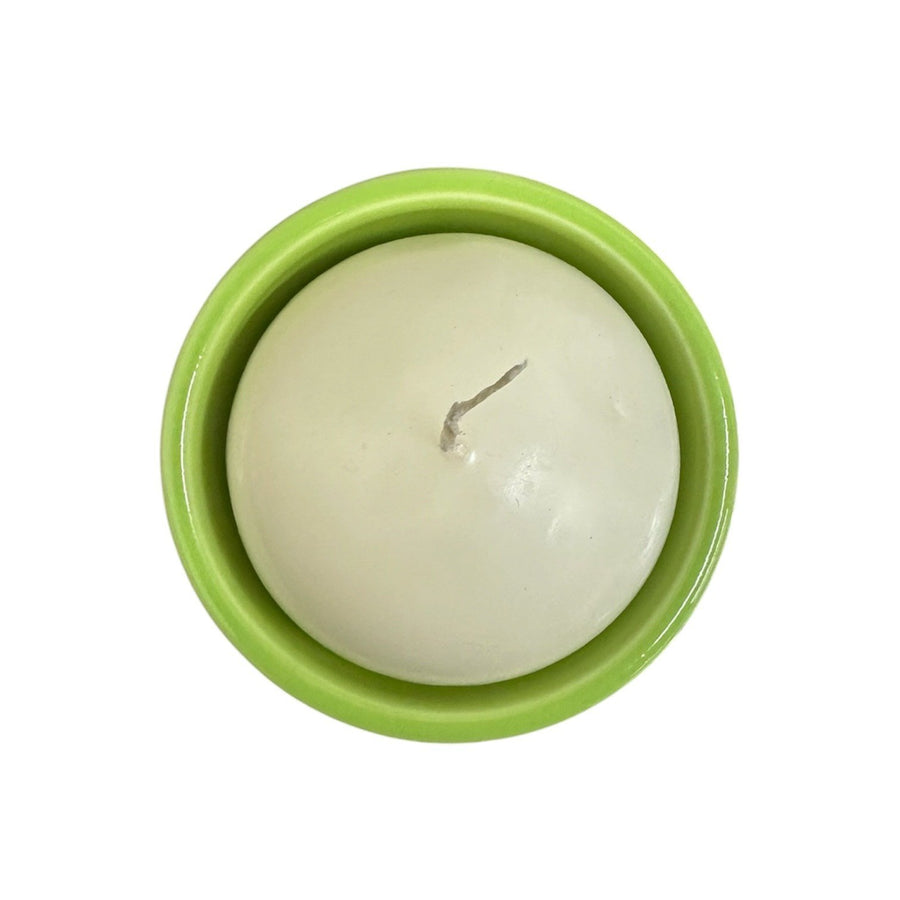 Fiesta - Chartreuse Green Tripod Bowl & Candle NIB Homer Laughlin HLC Vintage Retired Ceramic