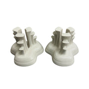 Fiesta - Linen Off-White Pyramid Tripod Candle Holder Set of 2 Homer Laughlin HLC Ceramic NIB Limited No. 240/400