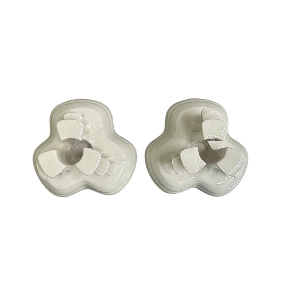 Fiesta - Linen Off-White Pyramid Tripod Candle Holder Set of 2 Homer Laughlin HLC Ceramic NIB Limited No. 240/400