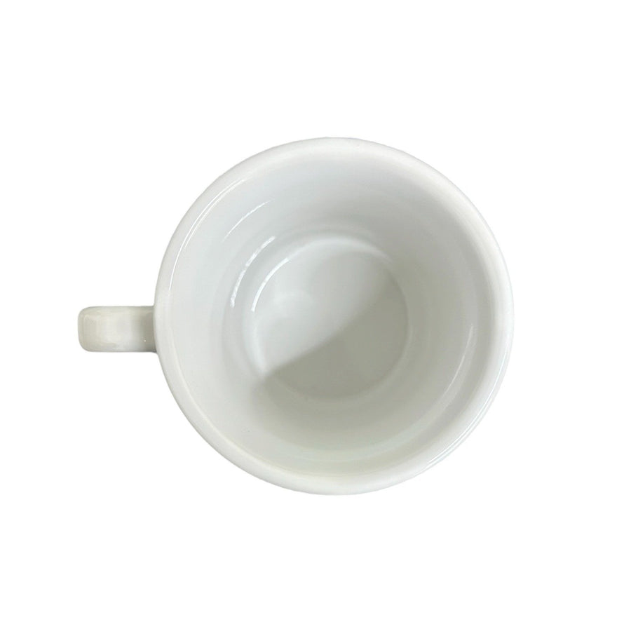 Fiesta - White Holly & Star Ring Handled Mug Homer Laughlin HLC Retired Ceramic Coffee Cup