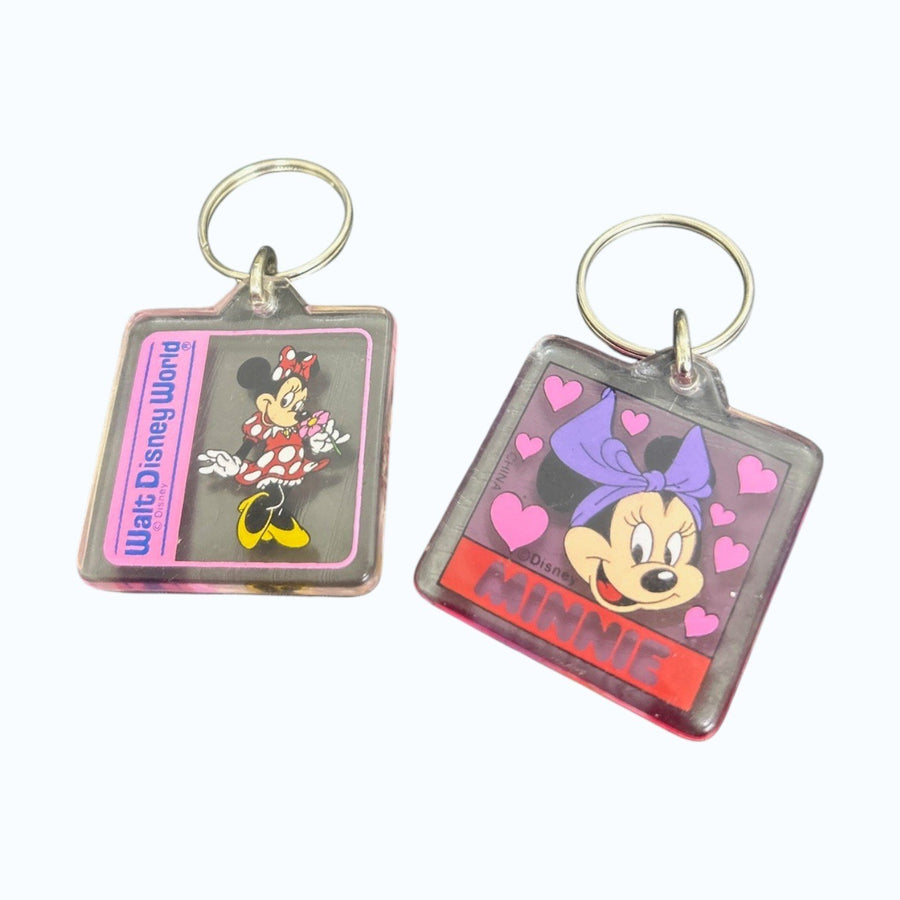 Walt Disney Vintage 1990s Minnie Mouse Pair of Keychains