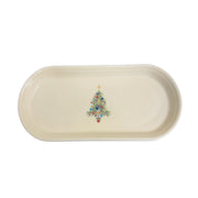 Fiesta - Ivory Christmas Tree Small Oblong Platter Homer Laughlin HLC Ceramic Bread Tray