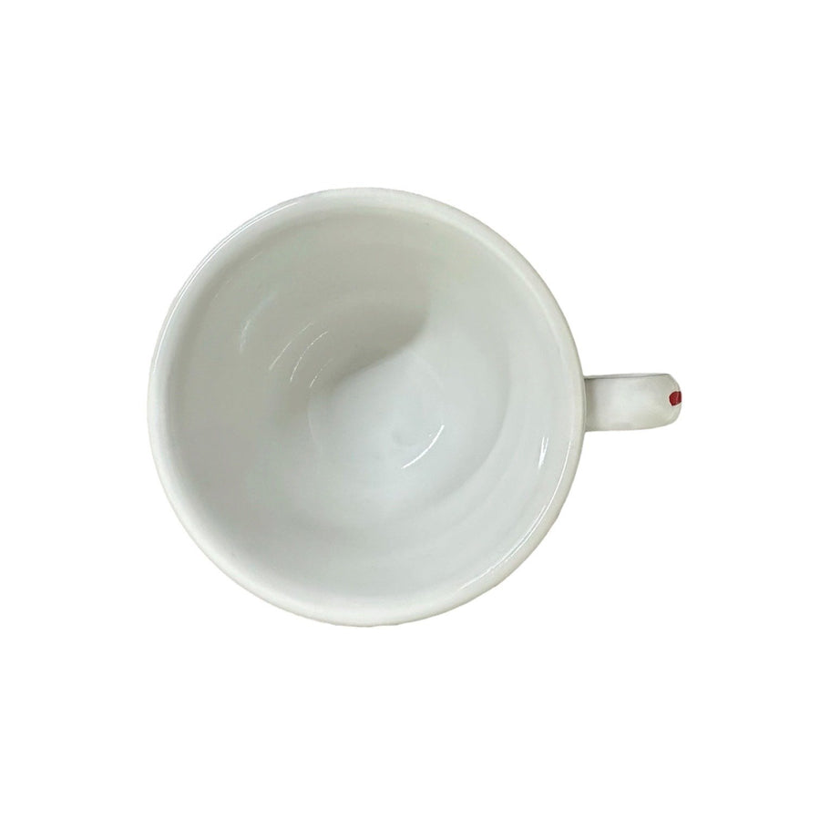 Fiesta - White Holly & Ribbon Teacup Homer Laughlin HLC Retired Festive Ceramic Cup