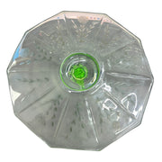 Vaseline Uranium Glass Floral Etched Serving Tray