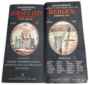 Hagstrom's New Jersey Maps Jersey City & Bergen County 1940s Vintage Travel