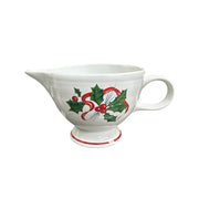 Fiesta - White Holly & Ribbon Individual Creamer Homer Laughlin HLC Retired Ceramic