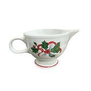Fiesta - White Holly & Ribbon Individual Creamer Homer Laughlin HLC Retired Ceramic