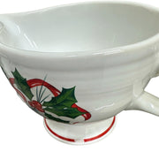 Fiesta - White Holly & Ribbon Individual Creamer Homer Laughlin HLC Retired Ceramic