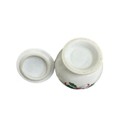 Fiesta - White Holly & Ribbon Individual Sugar Bowl + Lid Homer Laughlin HLC Retired Ceramic