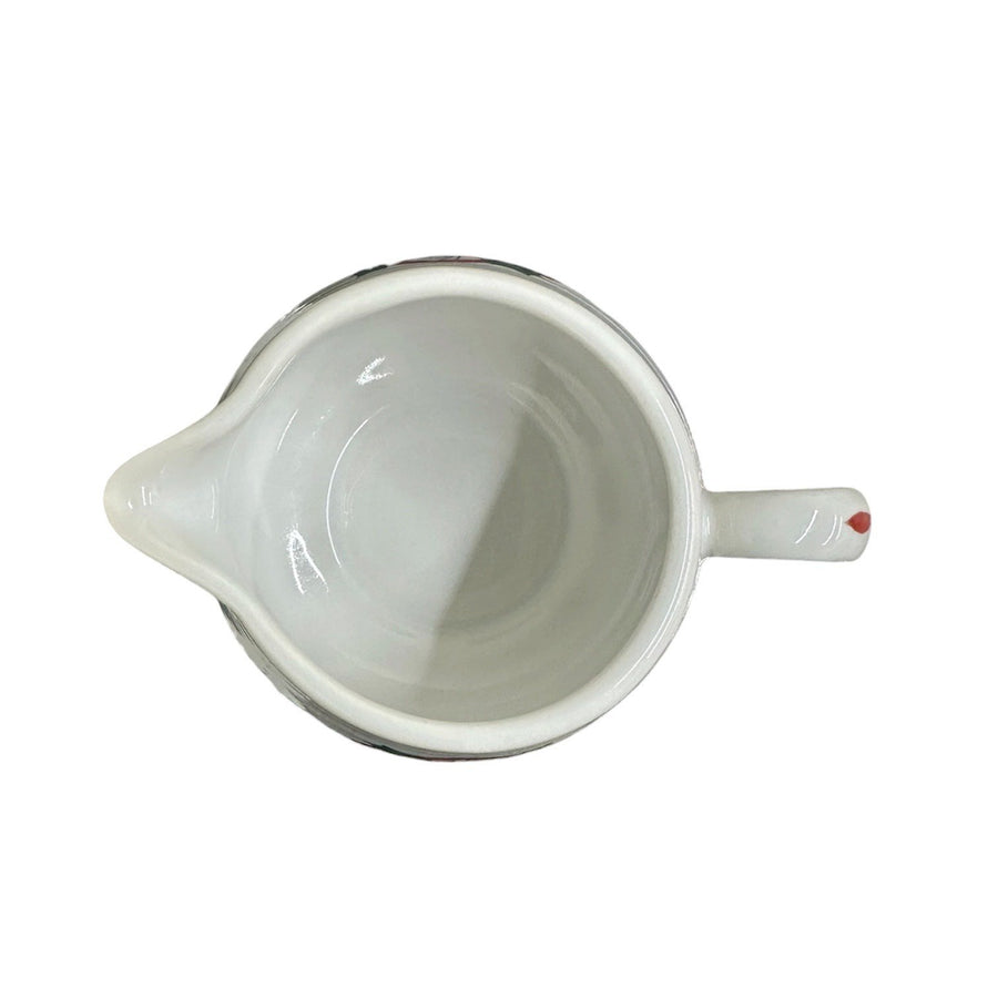 Fiesta - White Holly & Ribbon Sugar Bowl and Creamer Set Homer Laughlin HLC Retired Ceramic