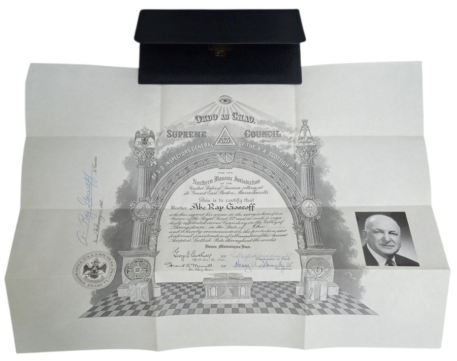 Freemason Certificate W/Bifold 1961 Youngstown Vintage Collectible Unique
