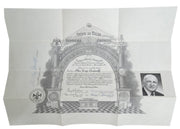 Freemason Certificate W/Bifold 1961 Youngstown Vintage Collectible Unique
