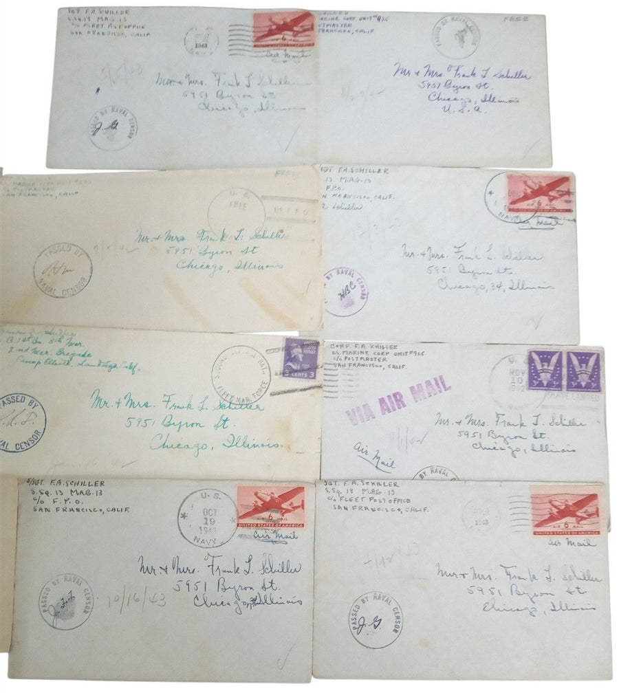 Marine's Letters To Home 1940s Set Of 14 WWII Vintage Collectible Ephemera