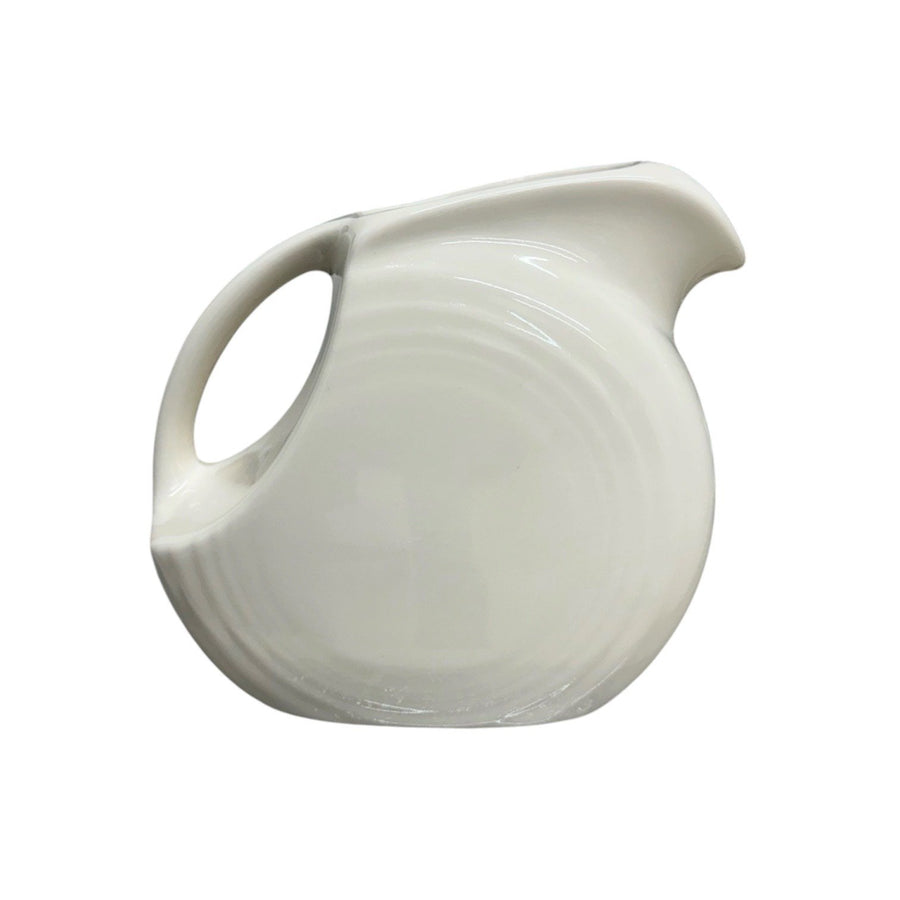 Fiesta - Linen Off-White 28oz Small Disk Pitcher Homer Laughlin HLC Ceramic