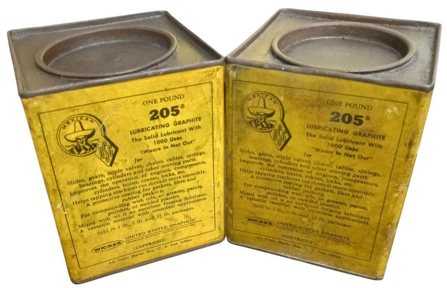Wickes/United States Graphite Lubricating Graphite Cans Vintage Industrial
