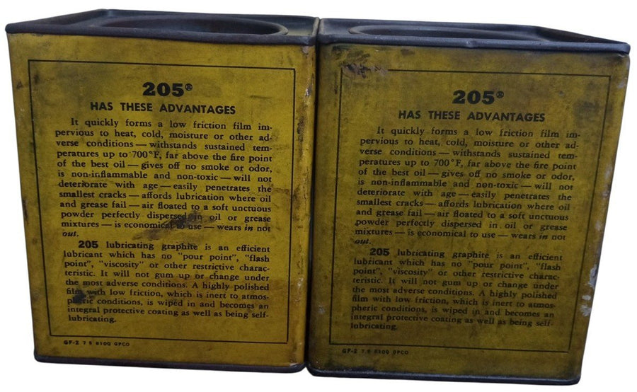Wickes/United States Graphite Lubricating Graphite Cans Vintage Industrial