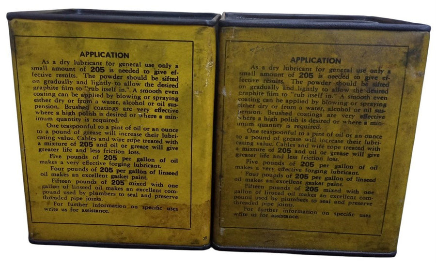 Wickes/United States Graphite Lubricating Graphite Cans Vintage Industrial