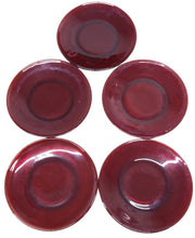 Ruby Red Glass Bread & Butter Plates Set Of 10 Vintage Collectible Serveware