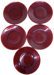 Ruby Red Glass Bread & Butter Plates Set Of 10 Vintage Collectible Serveware