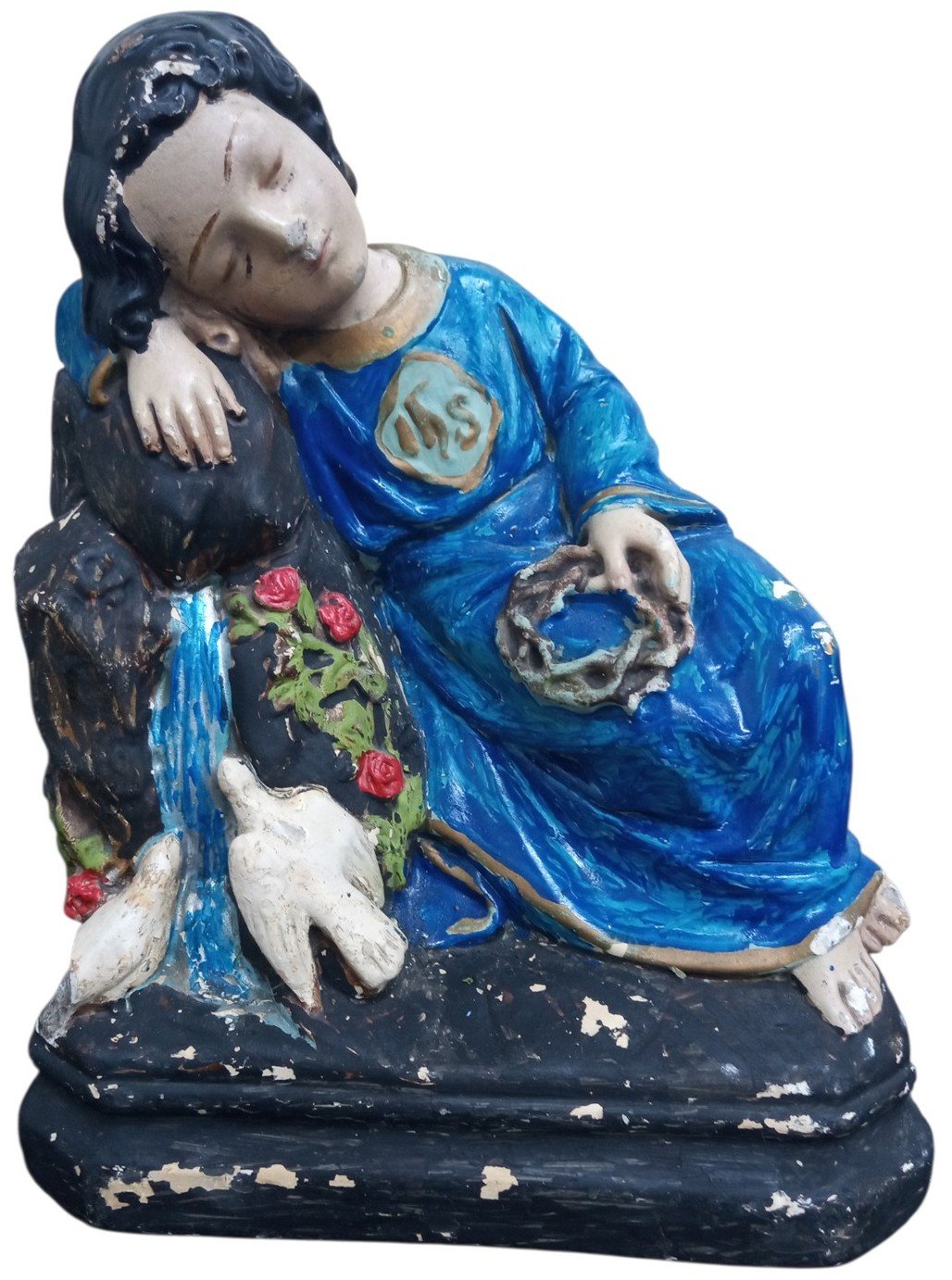 Chalkware Child Jesus Statue Vintage Decorative Collectible Unique 1960s