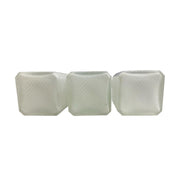 Vintage Hazel Atlas Set of 3 Gay Fad Frosted Glass Gin Bourbon Scotch Decanters