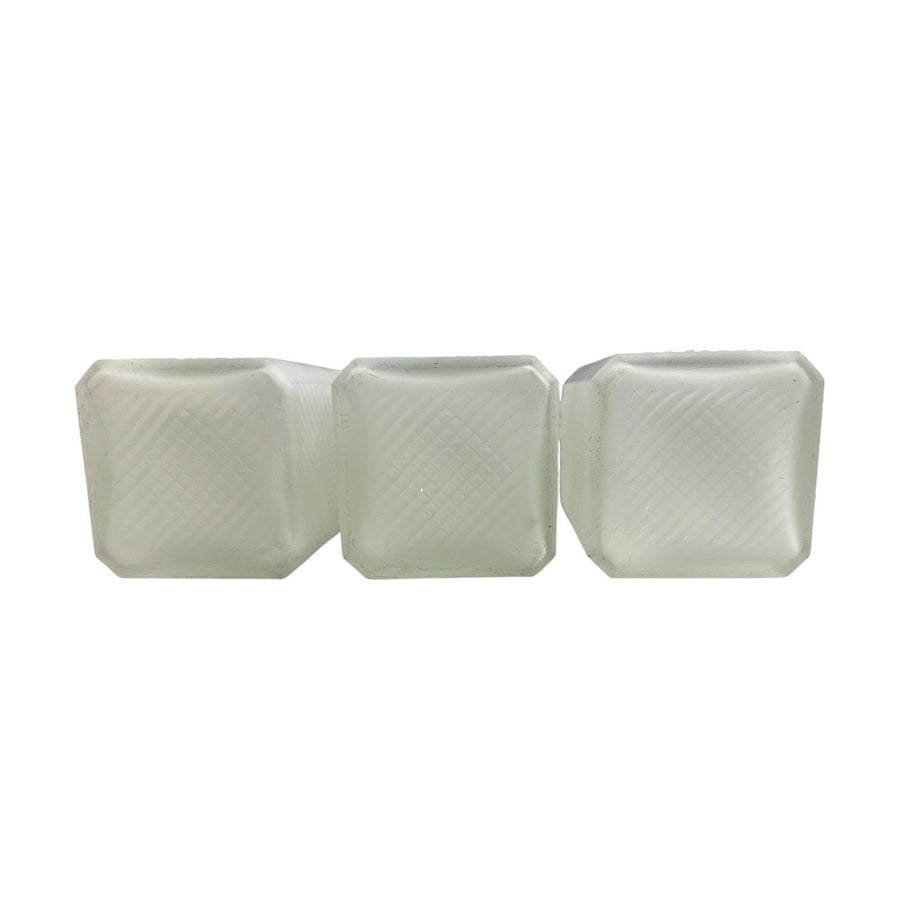 Vintage Hazel Atlas Set of 3 Gay Fad Frosted Glass Gin Bourbon Scotch Decanters