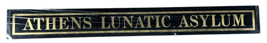 Athens Lunatic Asylum Athens Ohio Vintage Glass Jalousie Sign