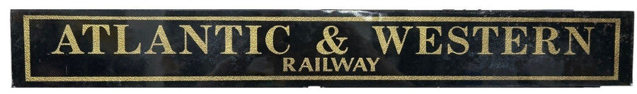 Atlantic and Western Railway North Carolina Glass Jalousie Sign