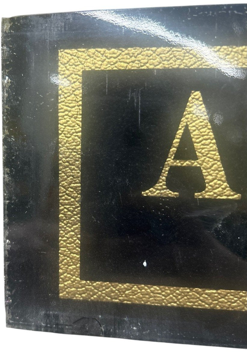 American Brewing Company Employee Entrance Jalousie Glass Sign