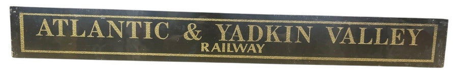 Atlantic and Yadkin Valley Railway North Carolina Glass Sign