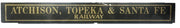 Atchison, Topeka and Santa Fe Railway Glass Sign