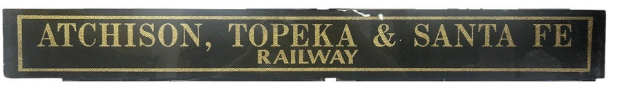 Atchison, Topeka and Santa Fe Railway Glass Sign