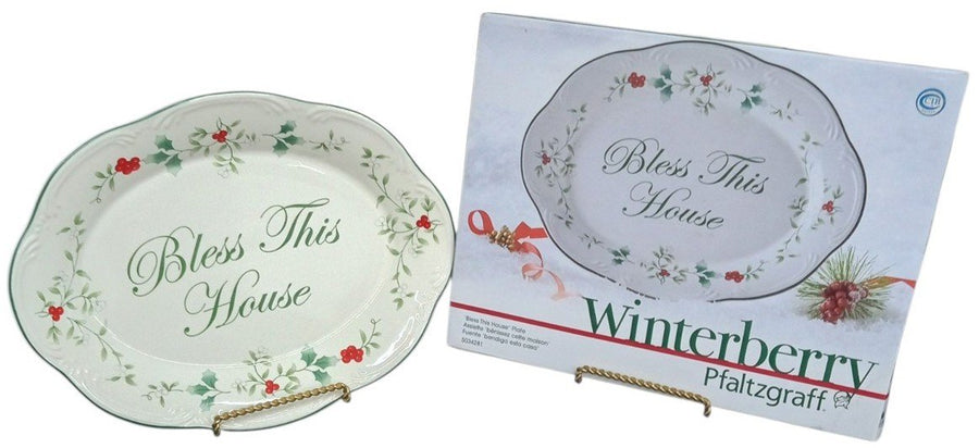 Pfaltzgraff Winterberry Bless This House Plate W/Box Collectible Decorative