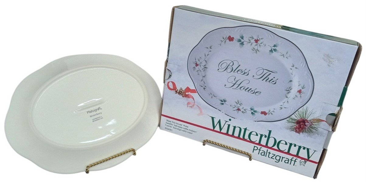 Pfaltzgraff Winterberry Bless This House Plate W/Box Collectible Decorative