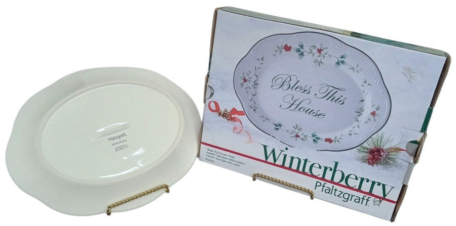 Pfaltzgraff Winterberry Bless This House Plate W/Box Collectible Decorative