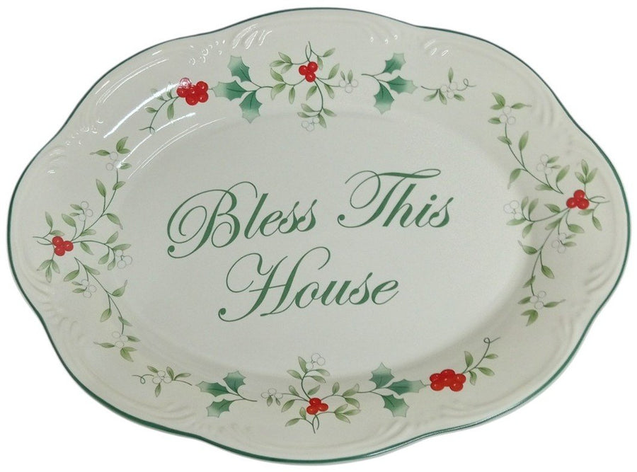 Pfaltzgraff Winterberry Bless This House Plate W/Box Collectible Decorative